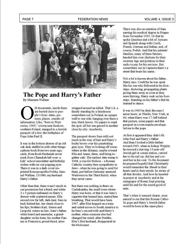 The Pope and Harry's Father